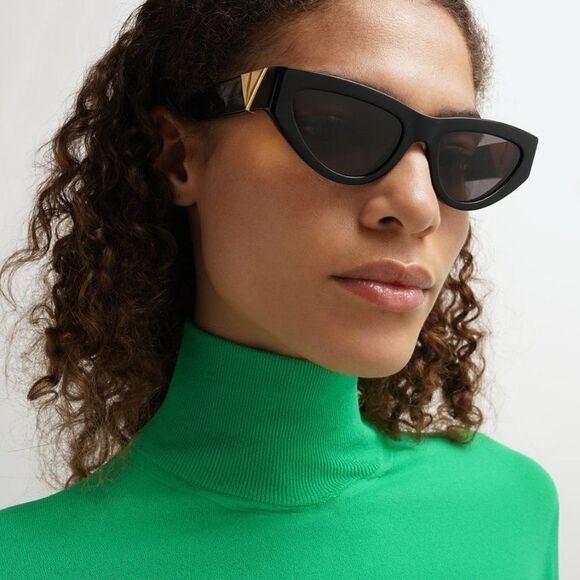 SALE! NEW Bottega Veneta BV1176S 001 Black Grey Cat Eye Women Sunglasses main image 8